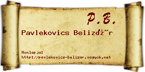 Pavlekovics Belizár névjegykártya